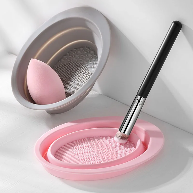 Beauty Makeup Supply - 접이식 실리콘 메이크업 브러쉬 클리너 볼