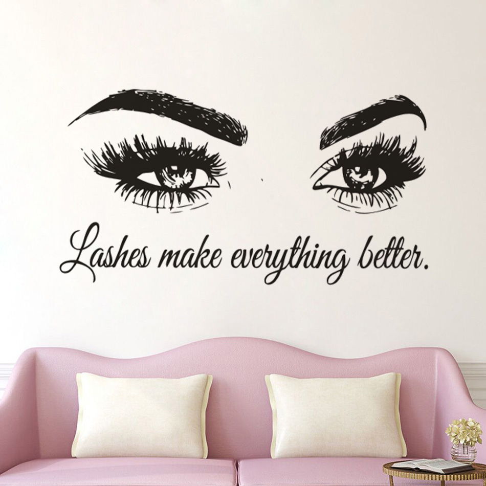Makeup Is Beauty Quotes - 속눈썹 비닐 벽 데칼 뷰티 살롱