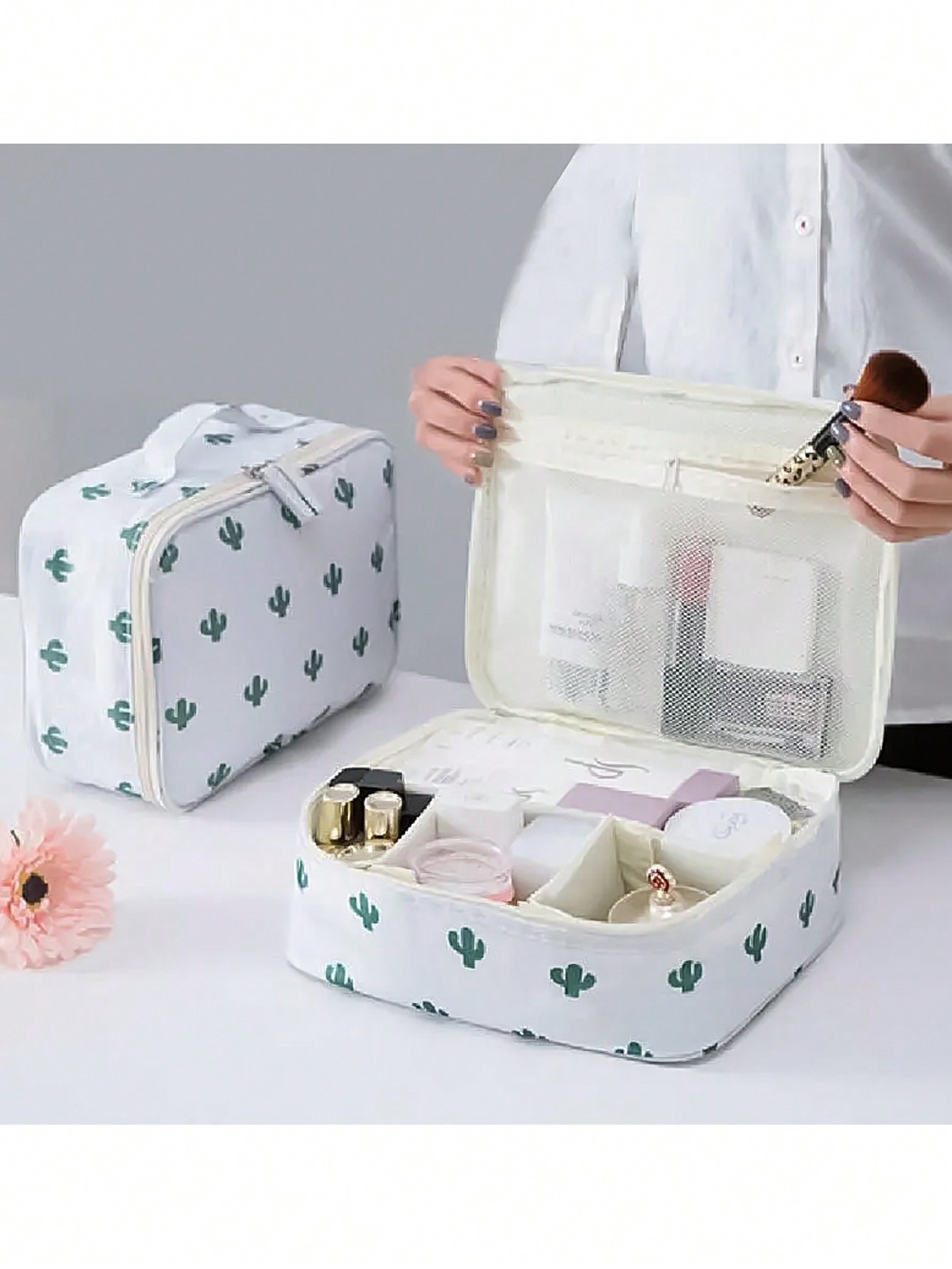 Beauty Makeup Case - 1 Pcs 선인장 인쇄 방수 화장품