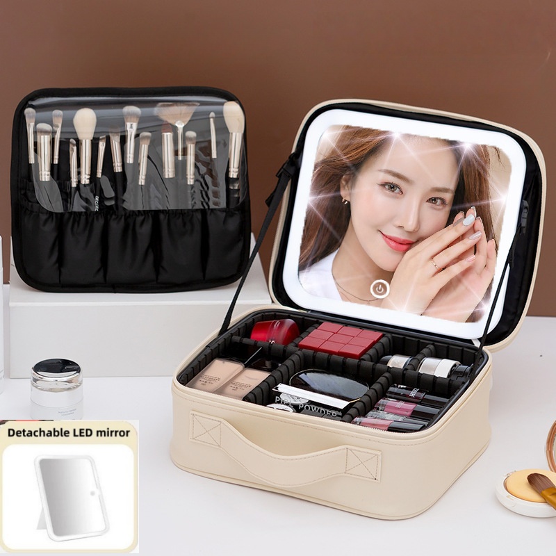 대용량 여성용 메이크업 가방 LED 조명 거울 휴대용  - Beauty Makeup Case 리뷰 및 가격