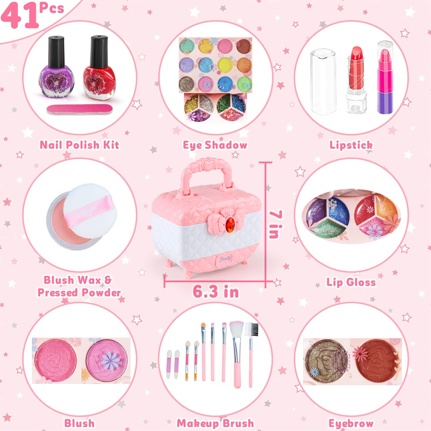 여아용 키즈 메이크업 장난감 키트, 세척 가능한 메이크 - Beauty Makeup Kit 리뷰 및 가격