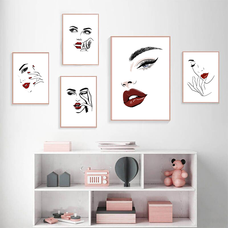 북유럽 패션 메이크업 포스터 인쇄 현대 섹시한 아름다움 - Makeup Is Beauty Quotes 리뷰 및 가격