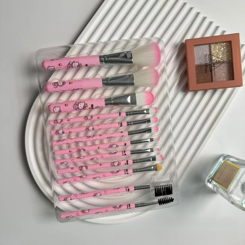 헬로 키티 12피스 메이크업 브러쉬 세트 귀여운 핑크  - Beauty Makeup Kit 리뷰 및 가격