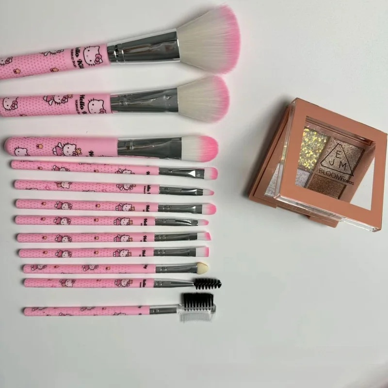 헬로 키티 12피스 메이크업 브러쉬 세트 귀여운 핑크  - Beauty Makeup Kit 리뷰 및 가격