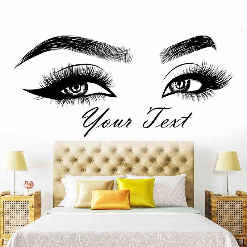 속눈썹 눈썹 비닐 스티커 미용실 벽 데칼, 맞춤형 텍스 - Makeup Is Beauty Quotes 리뷰 및 가격
