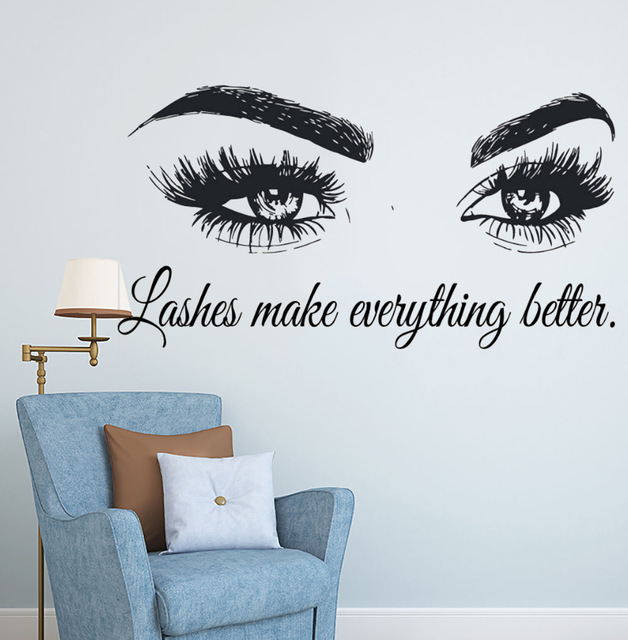 속눈썹 비닐 벽 데칼 뷰티 살롱 견적, 속눈썹 모든 것 - Makeup Is Beauty Quotes 리뷰 및 가격
