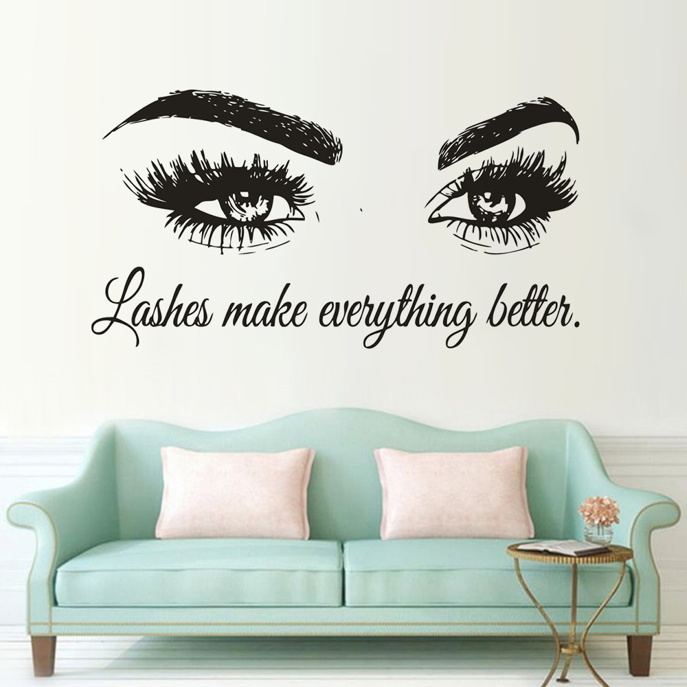 속눈썹 비닐 벽 데칼 뷰티 살롱 견적, 속눈썹 모든 것 - Makeup Is Beauty Quotes 리뷰 및 가격