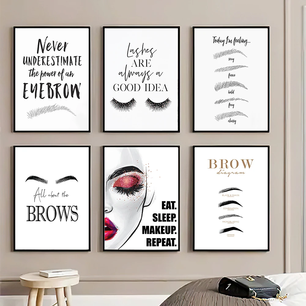 패션 메이크업 캔버스 페인팅 인쇄 눈썹 속눈썹 견적,  - Makeup Is Beauty Quotes 리뷰 및 가격