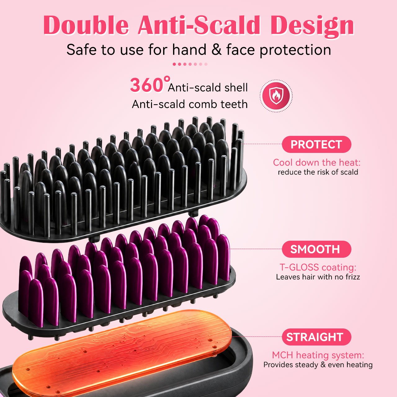 하테커 무선 휴대용 여행용 헤어 스트레이트 빗 3단계  - Hair Straightener 리뷰 및 가격