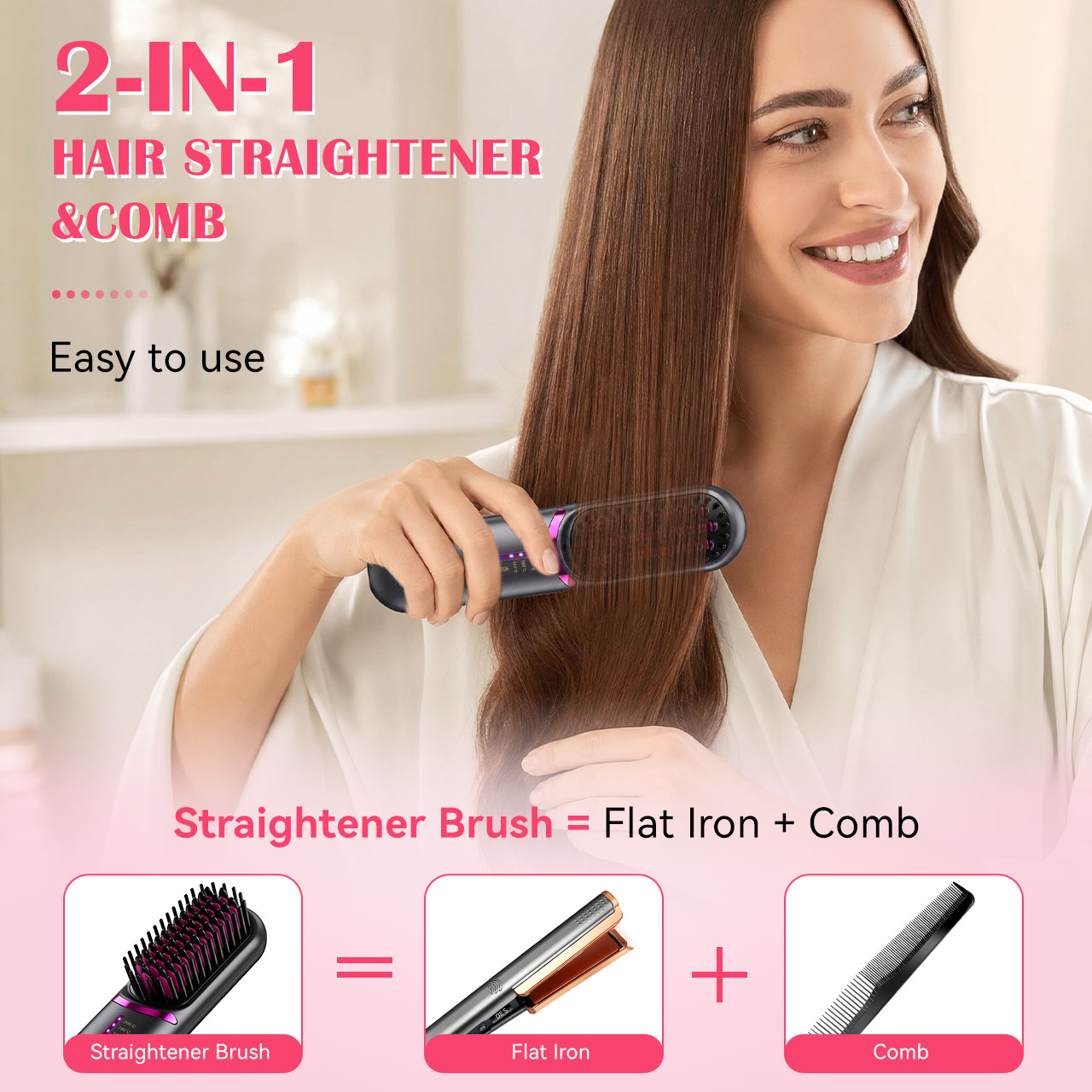 하테커 무선 휴대용 여행용 헤어 스트레이트 빗 3단계  - Hair Straightener 리뷰 및 가격